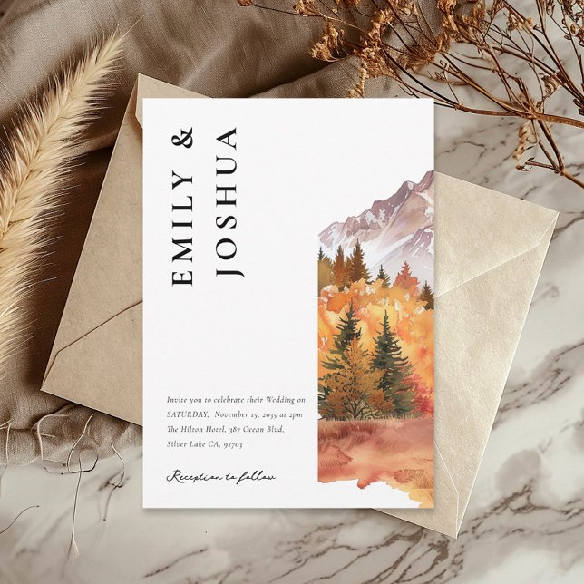Fall Autumn Elegant Wedding Invitation (Creator Uploaded)