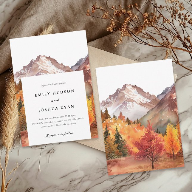 Fall Autumn Elegant Wedding Invitation (Creator Uploaded)
