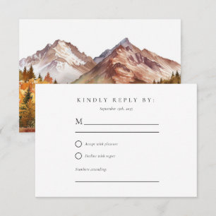 Fall Autumn Elegant Wedding RSVP Card