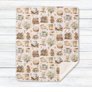 Fall Autumn Favourite Essential Aesthetic Pattern Sherpa Blanket