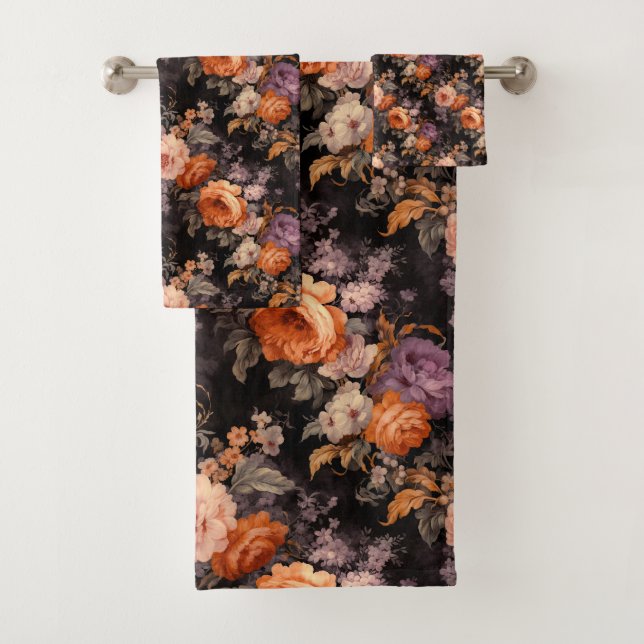 Fall Autumn Floral Bath Towel Set (Insitu)