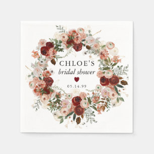 Fall Autumn Floral Bridal Shower Napkins