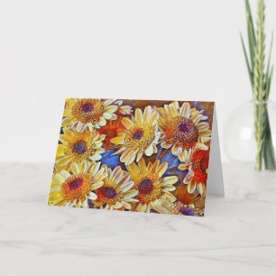 Fall Autumn Flowers Art Note Card