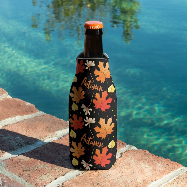 Fall Autumn Foliage Fall Leaves Bottle Cooler (In Situ Pool)