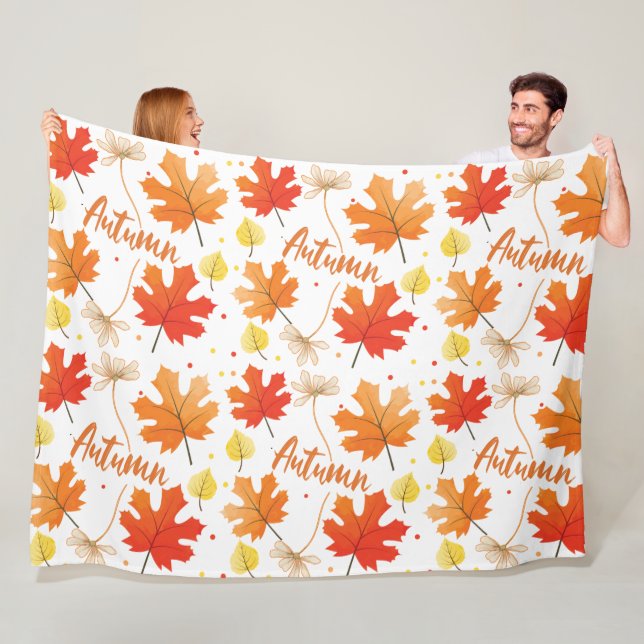 Fall Autumn Foliage Fall Leaves Fleece Blanket (In Situ)