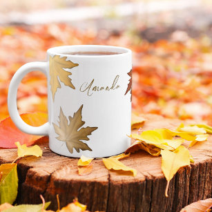 Fall Autumn Foliage Fall Leaves Simple Greenery  Coffee Mug