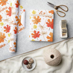 Fall Autumn Foliage Fall Leaves Wrapping Paper