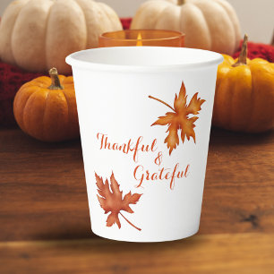 Fall Autumn Foliage Friendsgiving Thanksgiving Paper Cups