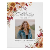 Fall Autumn Funeral Program Photo Order of Service