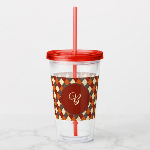 Fall/Autumn Gingham pattern  Acrylic Tumbler