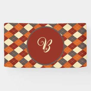 Fall/Autumn Gingham pattern Banner