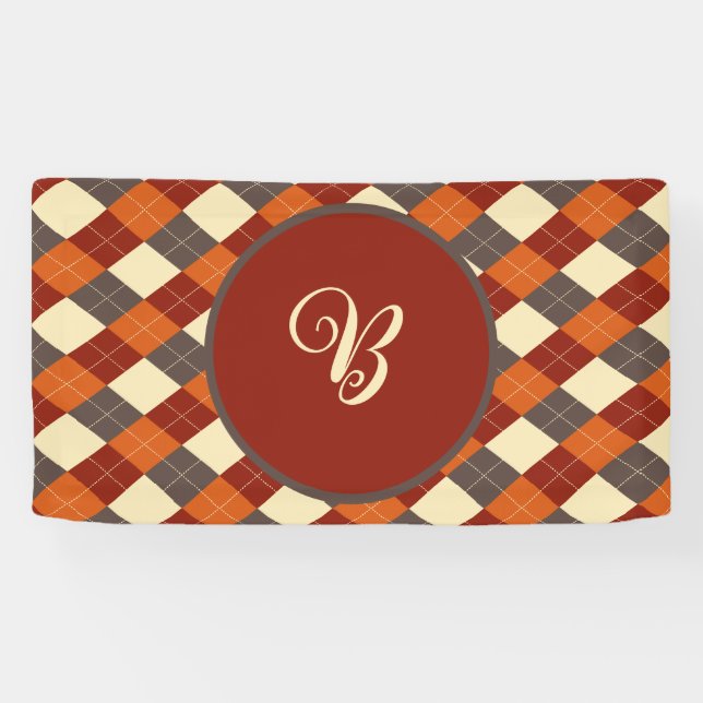 Fall/Autumn Gingham pattern  Banner (Horizontal)