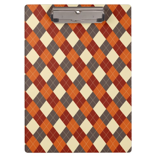 Fall/Autumn Gingham pattern  Clipboard (Front)