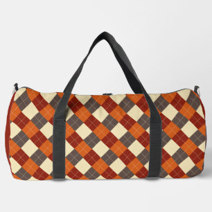 Fall/Autumn Gingham pattern Duffle Bag