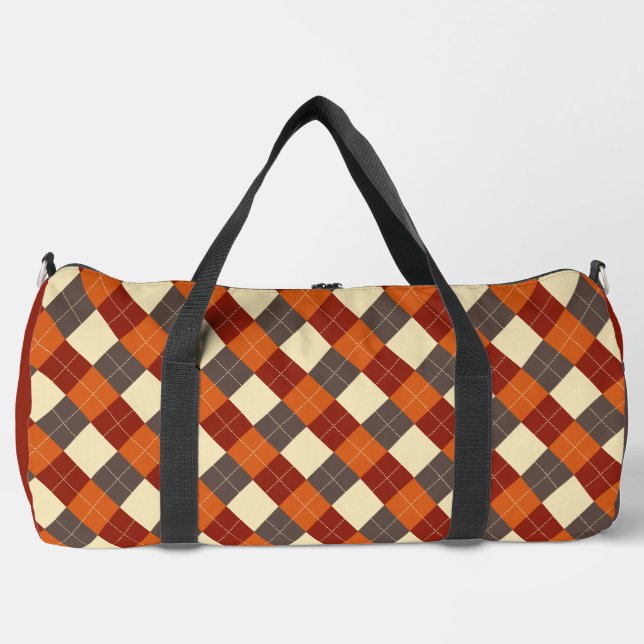 Fall/Autumn Gingham pattern  Duffle Bag (Front)