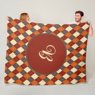 Fall/Autumn Gingham pattern  Fleece Blanket