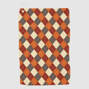 Fall/Autumn Gingham pattern  Golf Towel