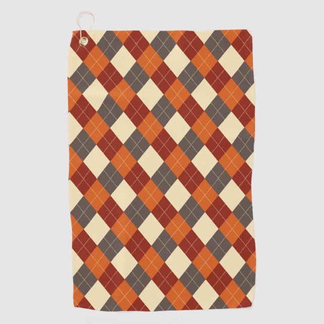Fall/Autumn Gingham pattern  Golf Towel (Front)