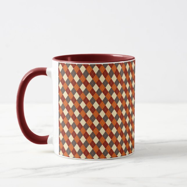 Fall/Autumn Gingham pattern  Mug (Left)