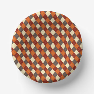 Fall/Autumn Gingham pattern Paper Plate