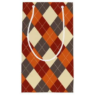 Fall/Autumn Gingham pattern  Small Gift Bag