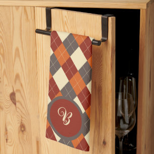 Fall/Autumn Gingham pattern  Tea Towel