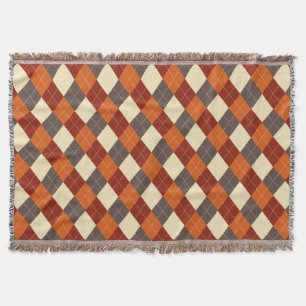 Fall/Autumn Gingham pattern  Throw Blanket