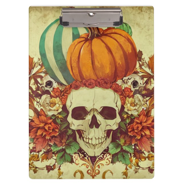 Fall/Autumn/Halloween/pumpkin/skeleton  Clipboard (Front)