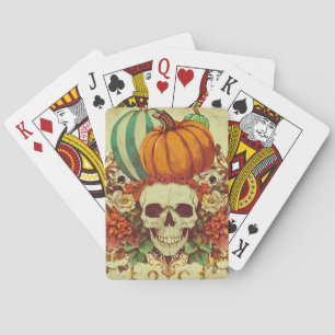Fall/Autumn/Halloween/pumpkin/skeleton  Playing Cards