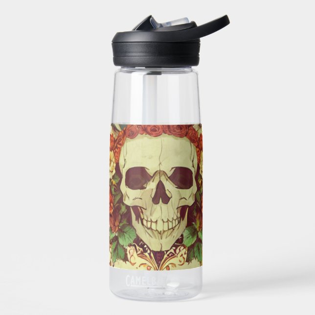 Fall/Autumn/Halloween/pumpkin/skeleton  Water Bottle (Left)