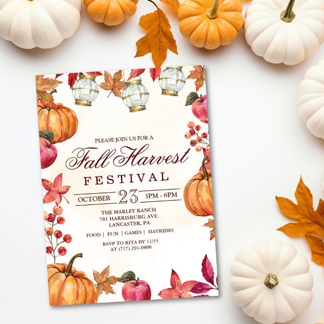 Fall Autumn Harvest Festival Party Invitation (Creator Uploaded)