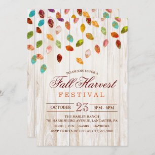 Fall Autumn Harvest Festival Party Invitation