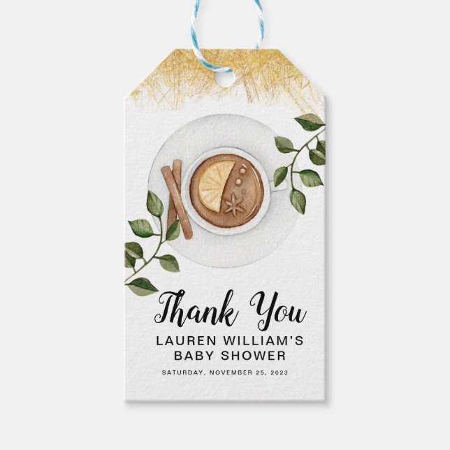 Fall Autumn Hot Cocoa Gift Tags (Front)