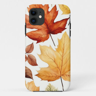 Fall Autumn Leaves Abstract iPhone 11 Case