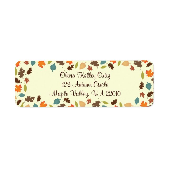 Fall Autumn Leaves Address Labels (Front)