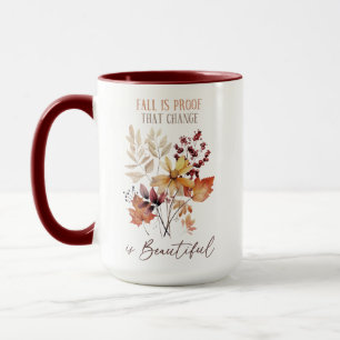 Fall Autumn Leaves and Flowers Mug