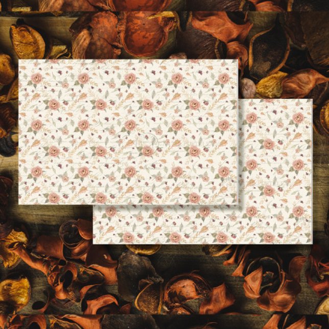 Fall Autumn Leaves BOHO Floral Peach Decoupage Tissue Paper (Creator Uploaded)