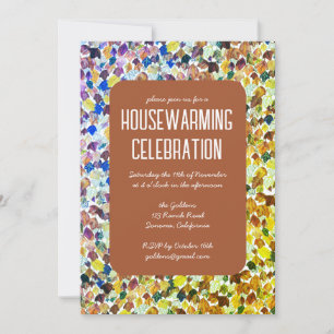 Fall Autumn Leaves Chic Custom HOUSEWARMING PARTY Invitation