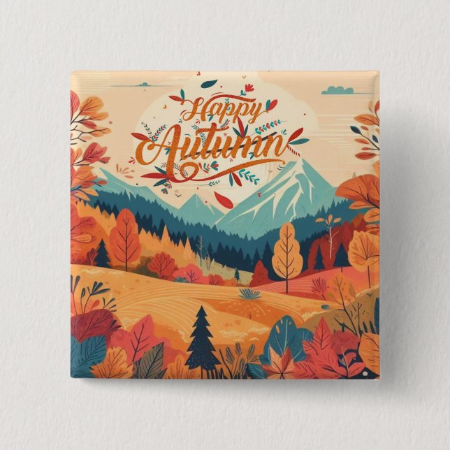 Fall/Autumn/leaves/colourful 15 Cm Square Badge (Front)