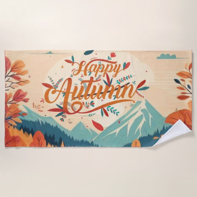 Fall/Autumn/leaves/colourful Beach Towel (Front)