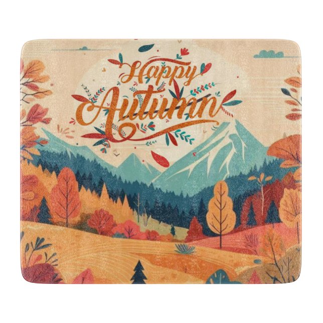 Fall/Autumn/leaves/colourful Cutting Board (Front)