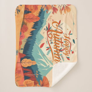 Fall/Autumn/leaves/colourful Sherpa Blanket