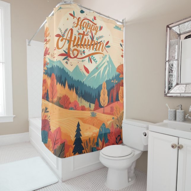 Fall/Autumn/leaves/colourful Shower Curtain (In Situ)