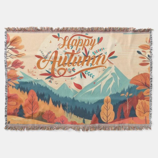 Fall/Autumn/leaves/colourful Throw Blanket (Front)