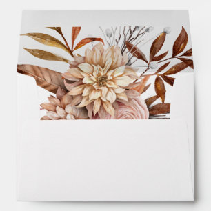 Fall Autumn Leaves Floral Formal Elegant Wedding  Envelope