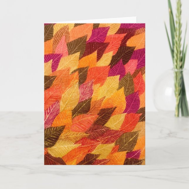 Fall Autumn Leaves Foliage Colour Leaf Drawing Card (Front)