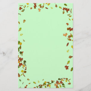 FALL / AUTUMN LEAVES, Green Stationery