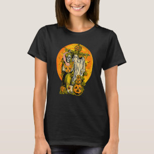 Fall Autumn Leaves Halloween Ghost Pumpkin Scarecr T-Shirt