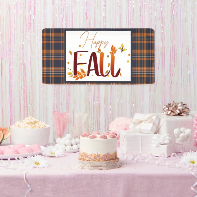 Fall/autumn/leaves/plaid Banner (Party)