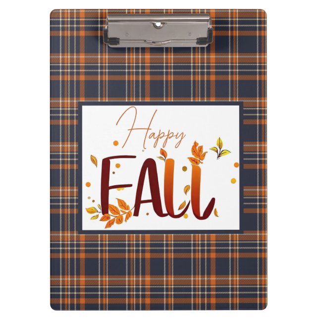 Fall/Autumn/Leaves/Plaid Clipboard (Front)